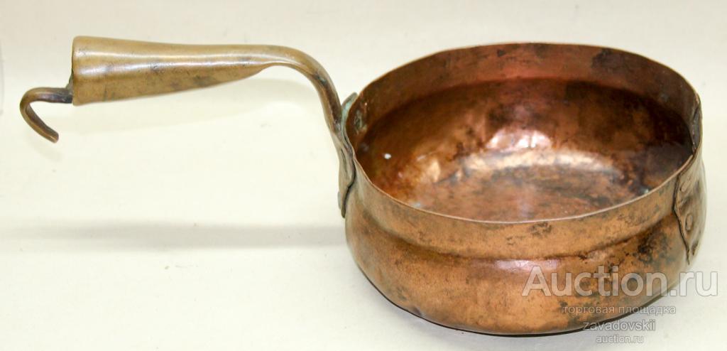 Старинный медный ковш. Красивая красная медь!