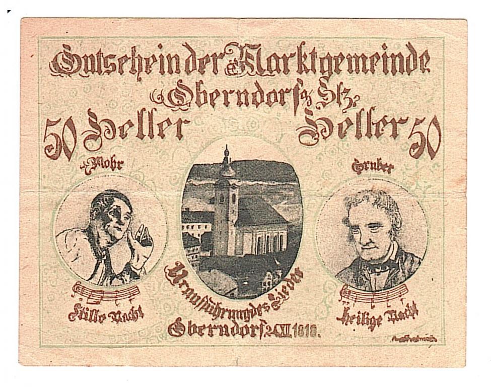 Австрия нотгельд, гудчейн, кассенчейн 50 геллер 1920