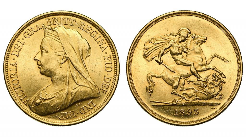 Англия. Виктория. 5 фунтов 1893 года.  154456