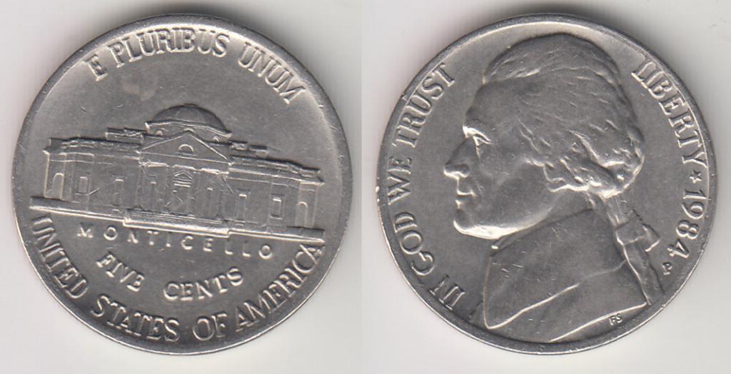 США 5 центов 1988 D  М