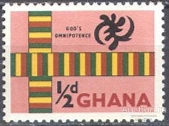 С6807.3 ✅ Религия Бог Всемогущий Стандарт Национальные символы 1959 Гана 1м нп/с **