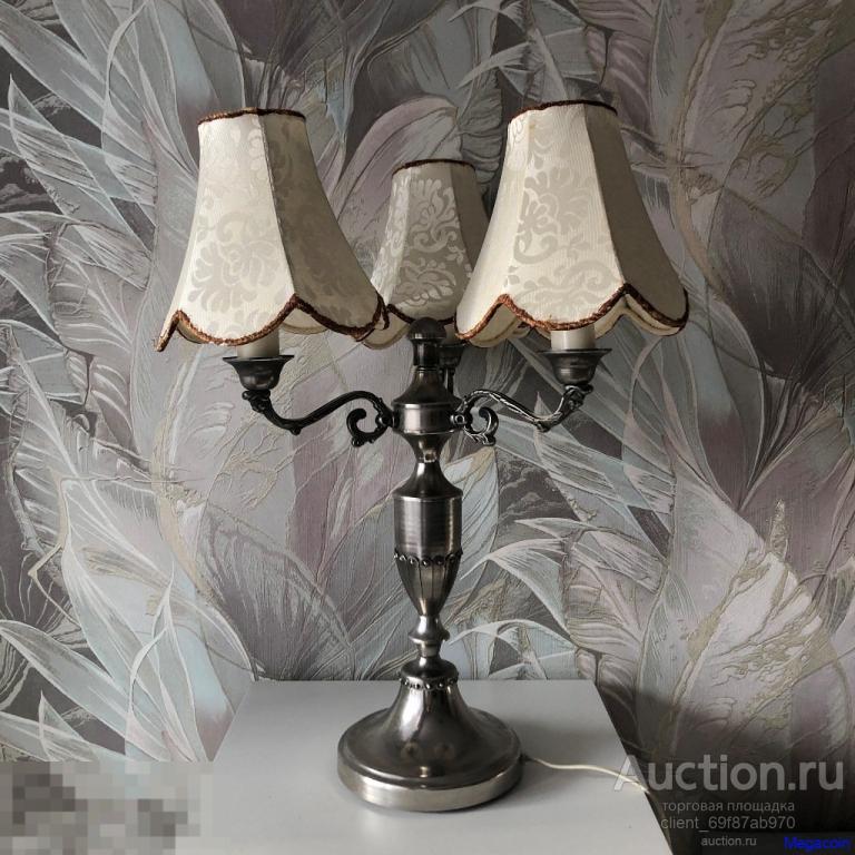 Настольная лампа СССР Светильник, три плафона, стильный, рабочий, 1970-ые (technic-54)