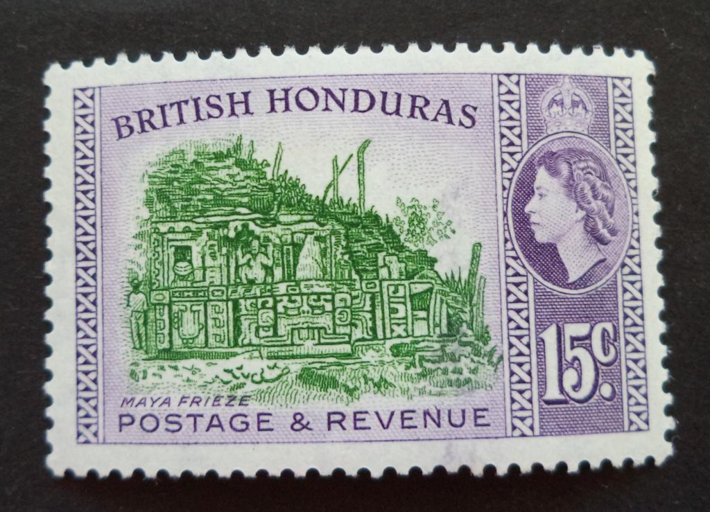 Британский Гондурас 1953 г.  Руины  15с.  *   Би.7