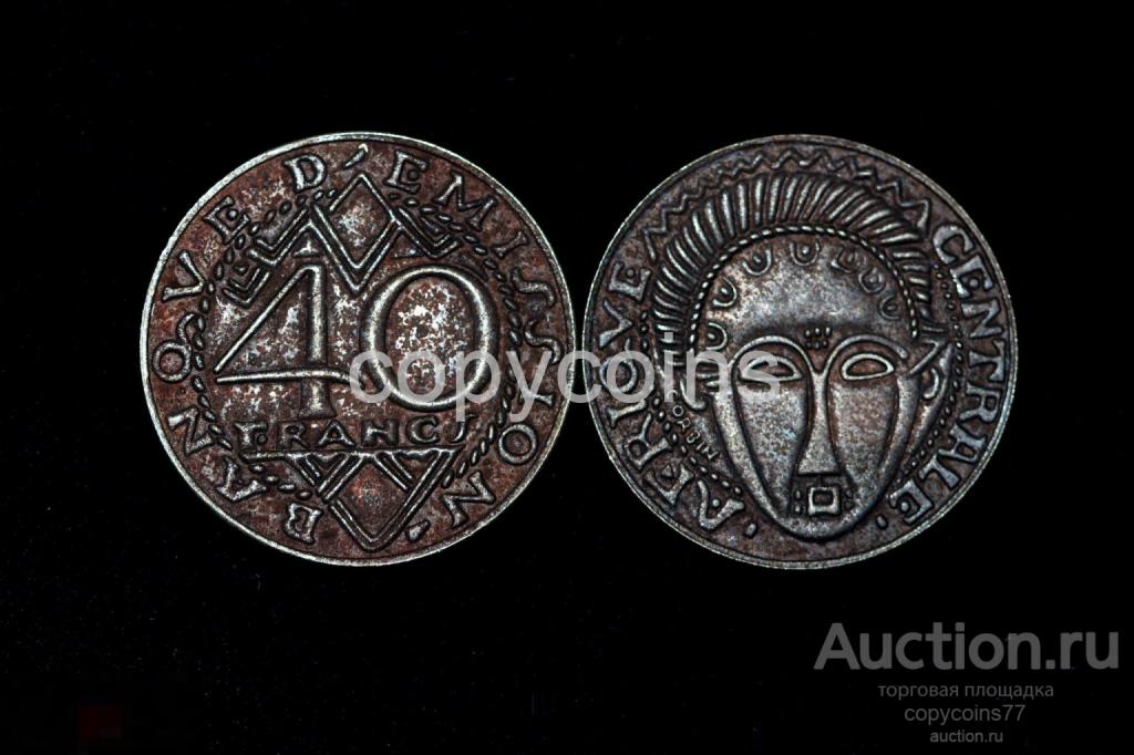 40 франков Центральная Африка темная бронза