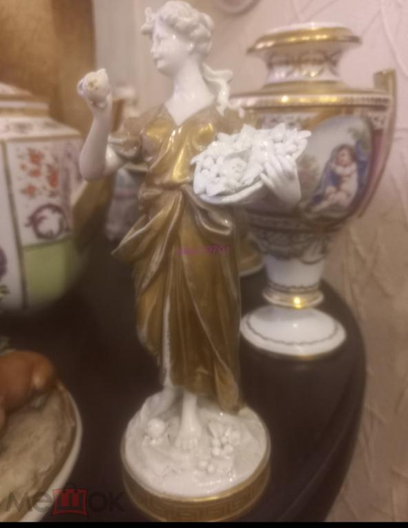 АНТИКВАРНАЯ СТАТУЭТКА Дама ТАНЦОВЩИЦА БОГИНЯ Самсон Samson Париж Франция ШЕДЕВР МУЗЕЙ