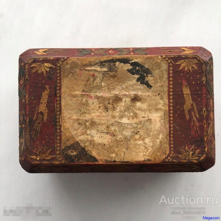 Шкатулка деревянная СССР агитационная, гагарин, спутник, ракета, солома 1961 (box-164)