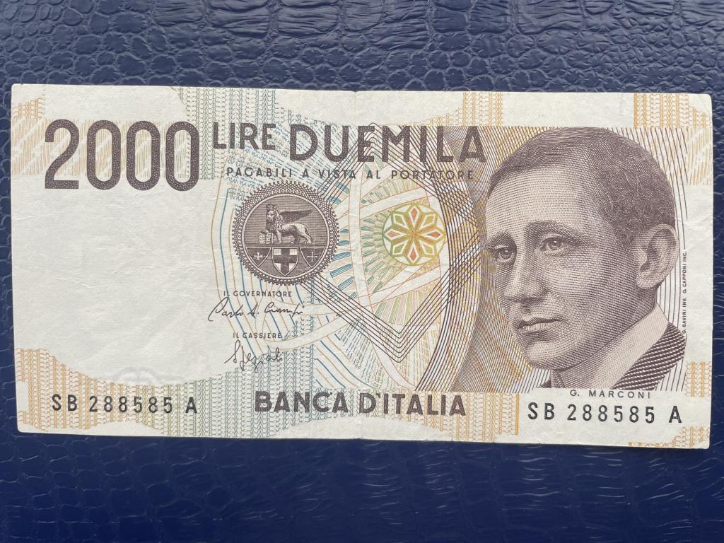 Италия_2000 лир 1990 г._Маркони_VF+