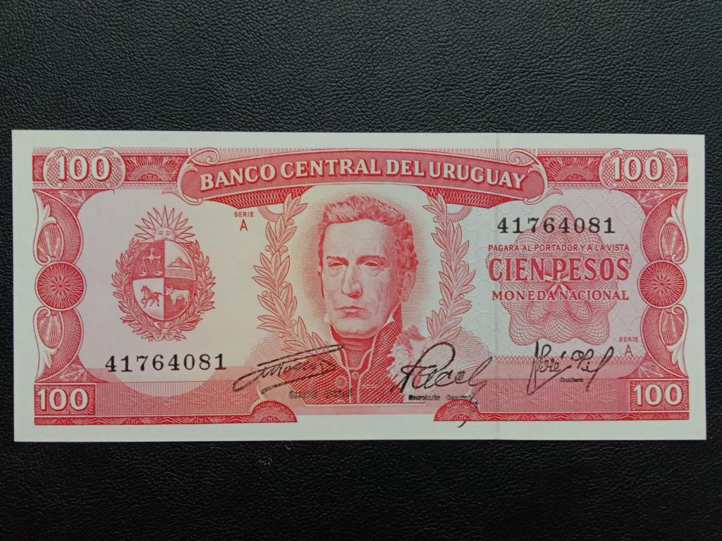 Уругвай 100 песо 1967г.  UNC    Р.47а(9)