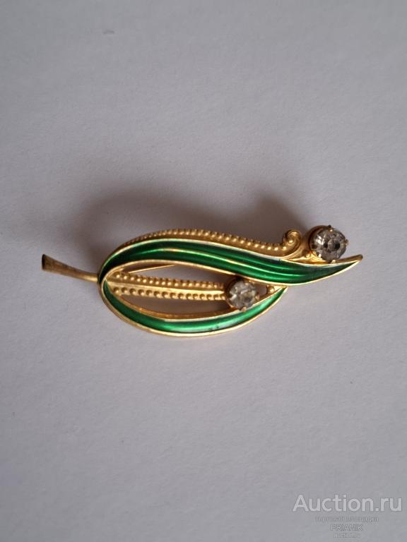 БРОШЬ  БРОШКА ВИНТАЖ СССР ландыши бижутерия эмаль