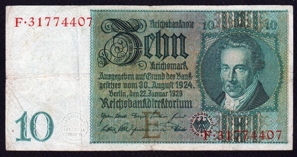 Германия 10 марок 1929 1944 год.....Рейх..серия F