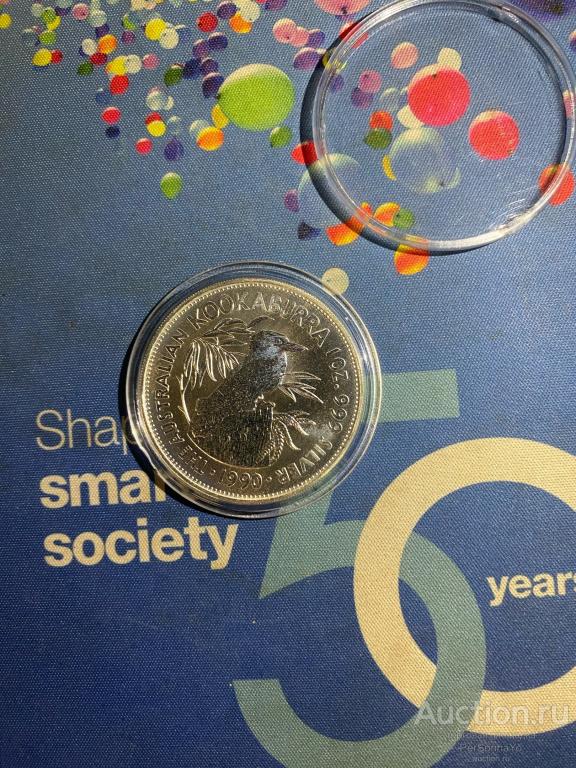 5 Долларов Кукабарра 1990 Австралия Серебро