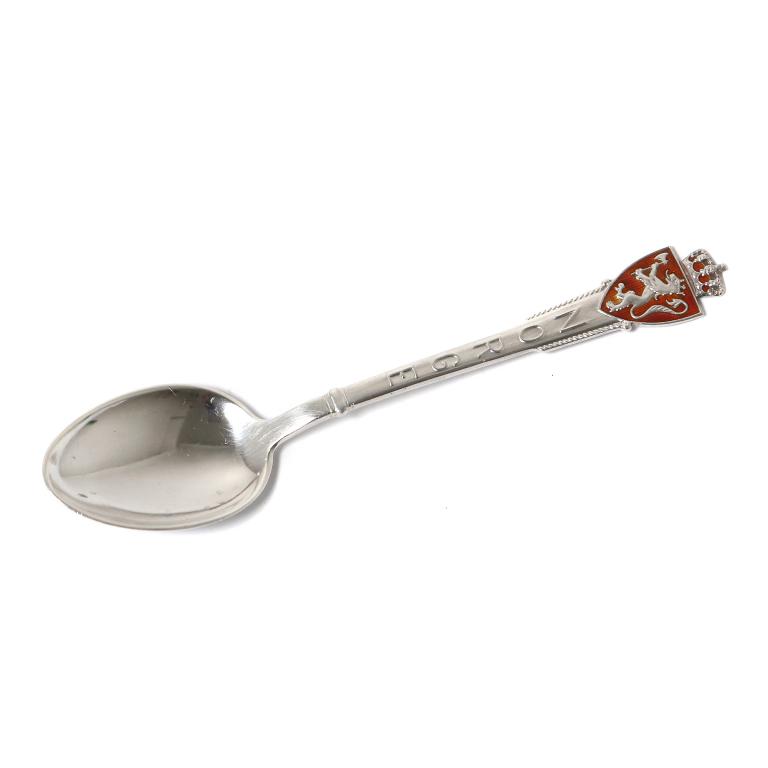 Серебряная сувенирная ложка "Герб Норвегии​​". Норвегия