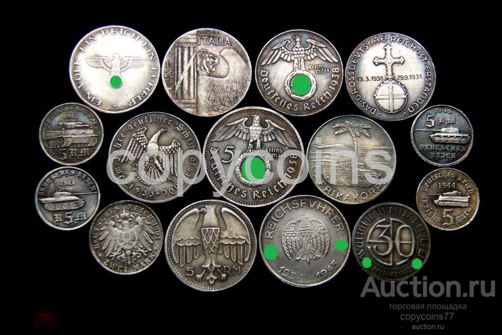 Набор монет и медалей диктаторов 15 серебряных монет