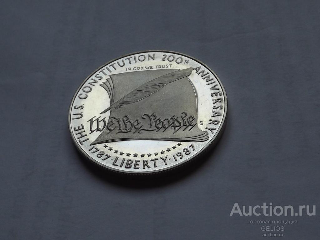 США 1 Доллар 1987 Серебро 900 S-Сан-Франциско 200 лет Конституции