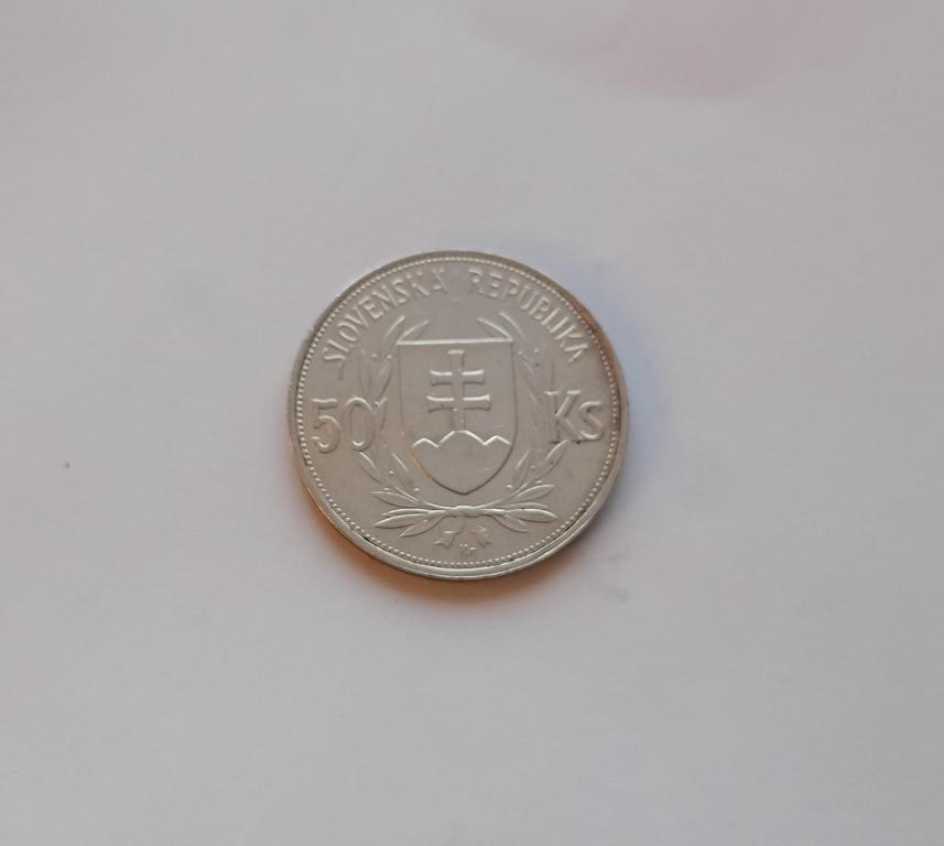 СЛОВЕНИЯ 50 КРОН 1944 года.  СЕРЕБРО. ОРИГИНАЛ
