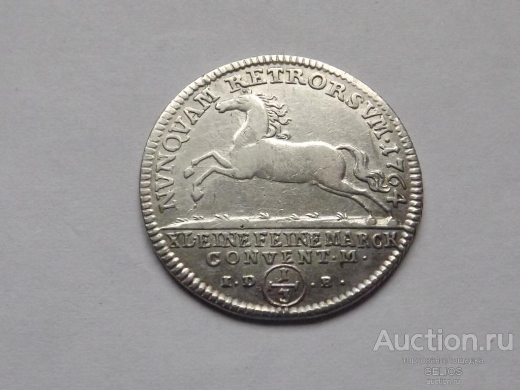 Германия Брауншвейг-Вольфенбюттель 1/3 талера 1764 Серебро Карл I Отличная!!! Редкая!!!