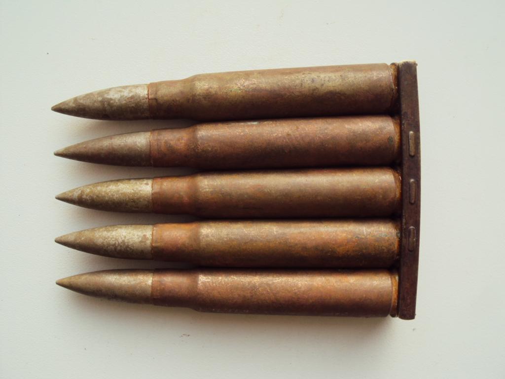 ММГ патроны Маузер 7,92 х 57 с мельхиоровыми пулями в обойме