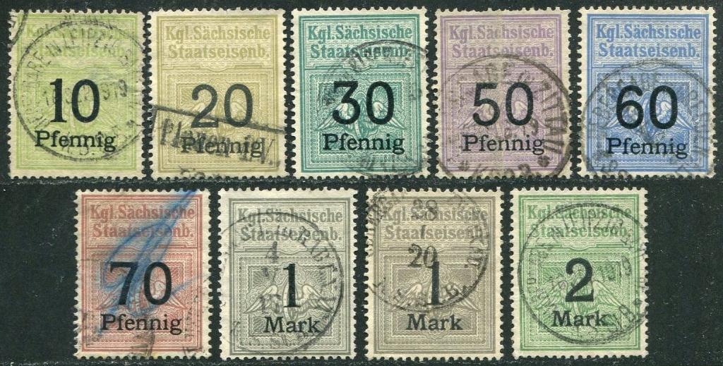 Германия 1907/1918 Королевство Саксония Sachsen Саксонские гос. жд посылочные фрахтовые (9)