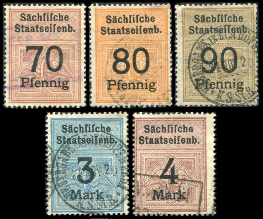 Германия 1919 Республика Саксония Freistaat Sachsen Саксонские гос. жд посылочные фрахтовые (5)