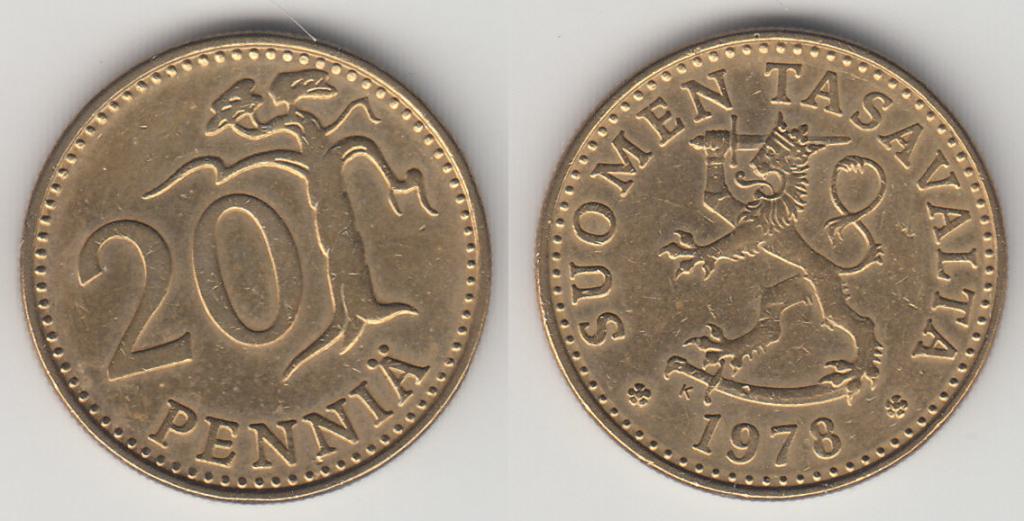 Финляндия 20 пенни 1978 М