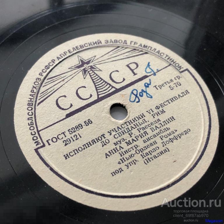 Патефонная пластинка СССР Старый Рим, До свидания Рим, Апрелевский, 78 RP (vinyl-143)