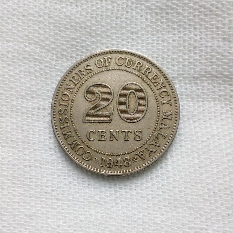 Малайя 20 центов 1948 год