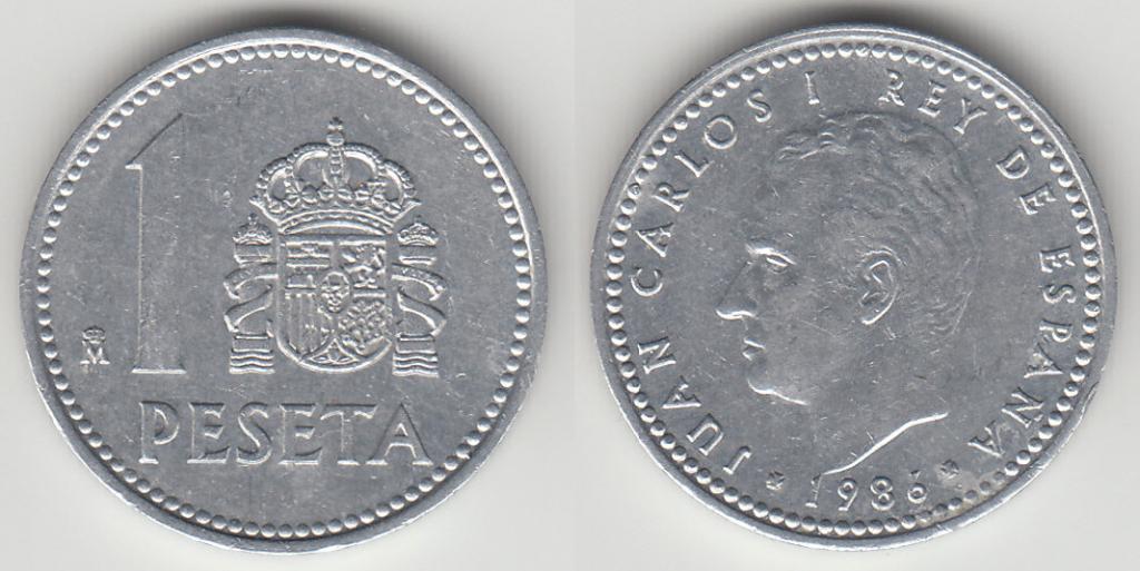 Испания 1 песета 1986 М