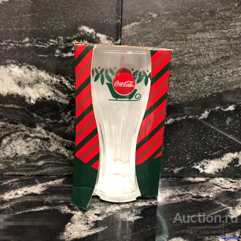 Фирменный стакан Coca Cola, Кока Кола, Новогодняя серия, сани 2018 (utensils-327)