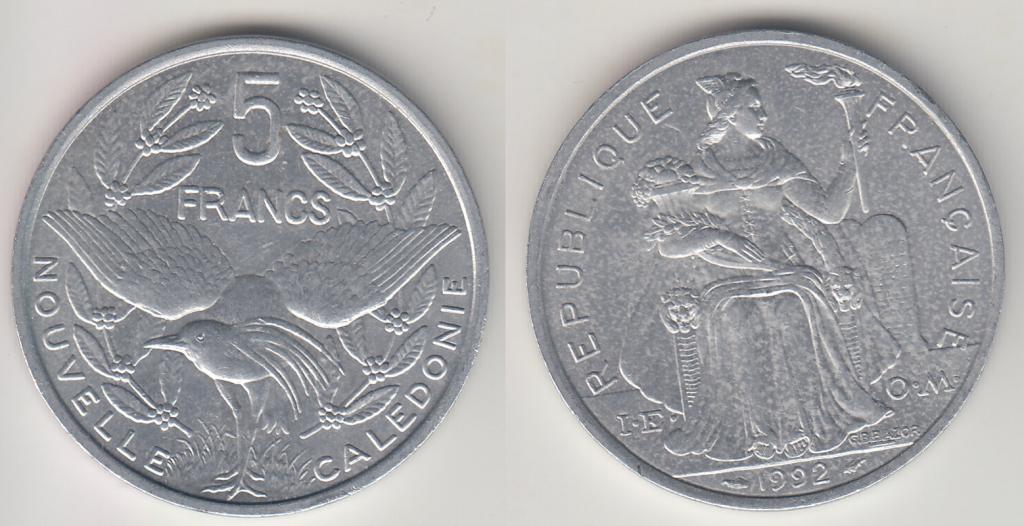 Новая Каледония 5 франков 1992 М