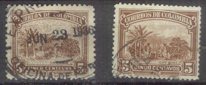 Колумбия 1923  Mi# 323  Сбор кофе  разновидности  гаш