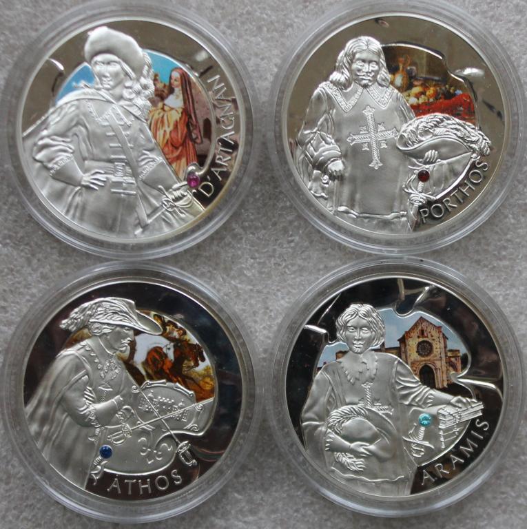 Беларусь 20 рублей 2009 г. Мушкетеры Набор монет Сертификат Серебро