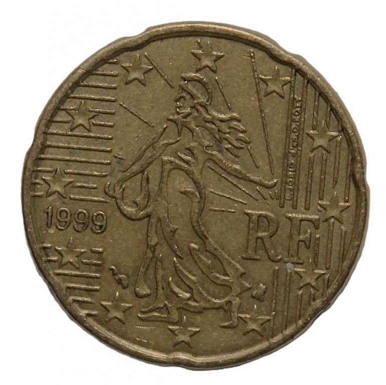 ФРАНЦИЯ 20 евроцентов 1999. Девушка сеятель