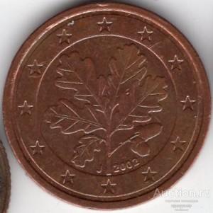 Германия 2 евро цента 2020 года F