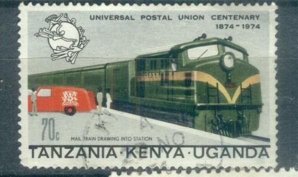 Танзания  Уганда 1974 Mi#  280  UPU  Железная дорога гаш