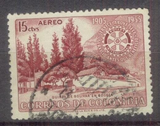Колумбия 1955 Mi# 744 Поместье Боливара в Боготе авиапочта  гаш