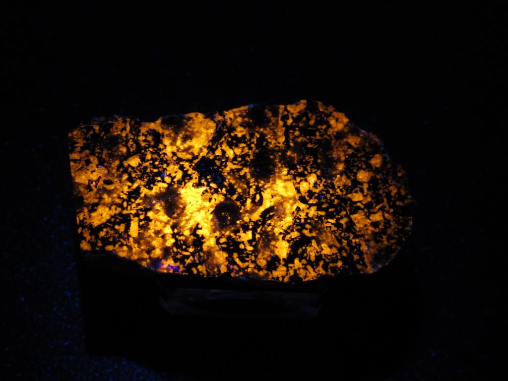 Гакманит, Эгирин в УФ. полировка. Кольский п-ов