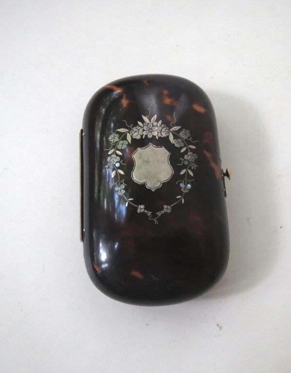 Кошелек черепаховый 2, инкрустация золотом и серебром, 19 век