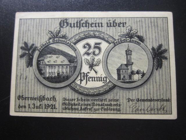 ГЕРМАНИЯ НОТГЕЛЬД  25  ПФЕННИГОВ       Oberweißbach