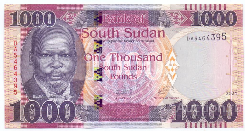 Южный Судан 1000 Фунтов 2024 год, UNC