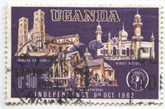 1962 Уганда. Два кафедральных собора и мечеть 1м.гаш