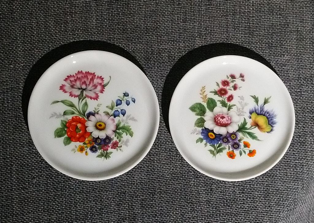 Тарелочка маленькая блюдце букет цветы фарфор Furstenberg Германия 1970