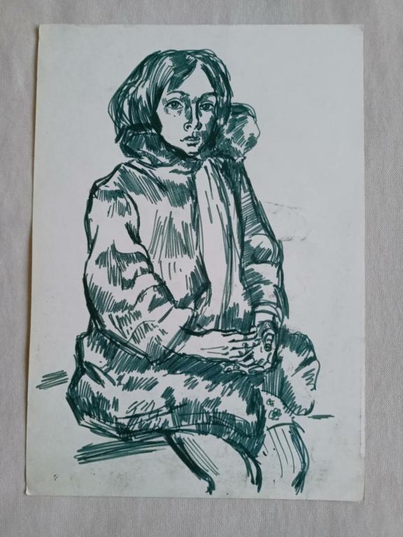 Мымрин В.М. (1939-2010) Сидящая девушка в зимней одежде