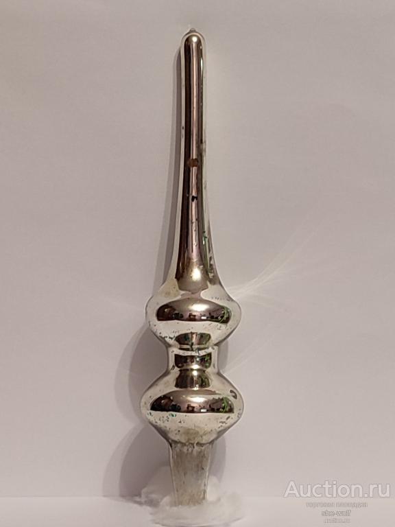 Макушка на Новогоднюю ёлку. Верхушка. Стекло. СССР. Винтаж. Высота - 17,5 см.(М2).