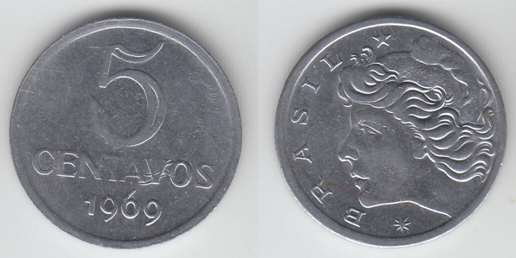 Бразилия 5 сентаво 1969 М