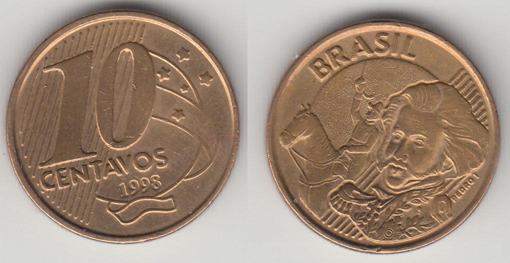 Бразилия 10 сентаво 1998 М _1