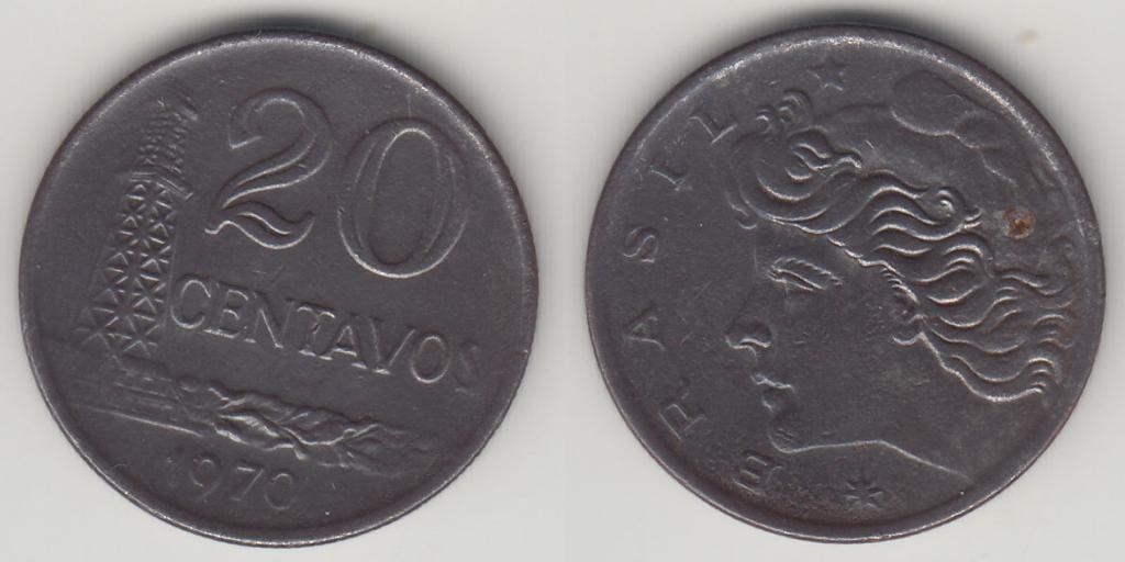 Бразилия 20 сентаво 1970 М
