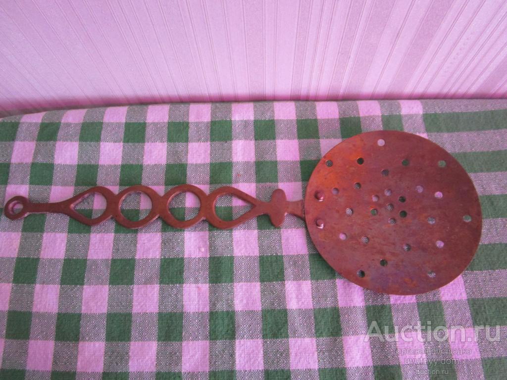 422. ЛАТУННАЯ АНТИКВАРНАЯ ЛОЖКА АНГЛИЯ