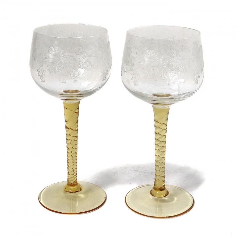 Два фужера (рёмеры). Богемский хрусталь. Европа