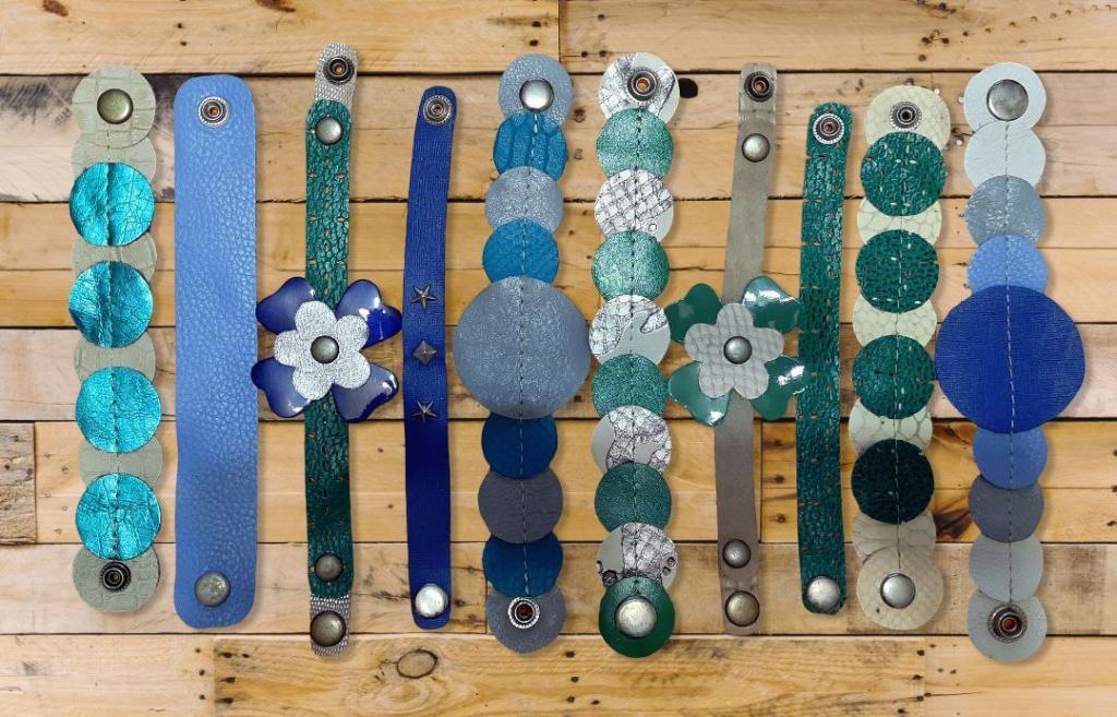 Комплект из 10 браслетов из натуральной кожи 9.