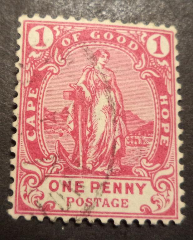 Мыс Доброй Надежды  1893 г.   Аллегория   1d.   гаш.   Би.8